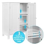 SUPER DEAL Modern Bathroom Floor Storage Cabinet with Adjustable Shelf and Double Door Rust Proof, Living Room Modern Home Furniture Storage Organizer Cabinet - Image 5