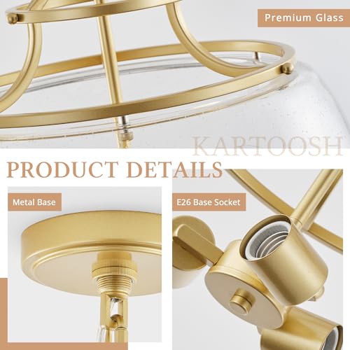 Image of KARTOOSH Gold Chandelier Kitchen Pendant Lighting Over Island