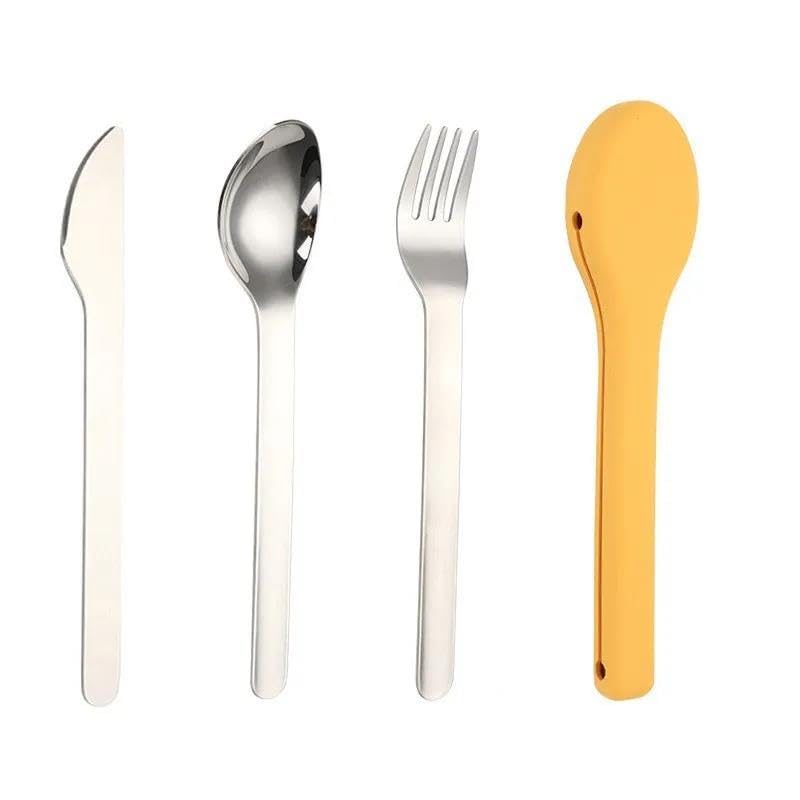 Couverts en acier inoxydable durables avec étui silicone chic
