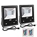 LE Outdoor Led Flood Lights, IP65 Waterproof, 30W RGB, 16 Color Changing, 4 Lighting Modes, Plug in Security Floodlights with Remote Control, for Home, Backyard, Patio, Garage, Tree, Pack of 2