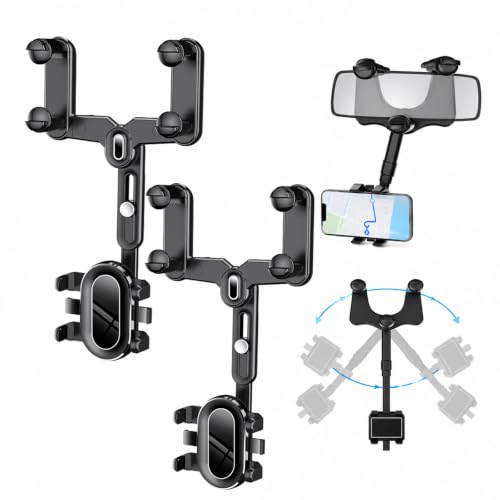 Support retroviseur voiture rotatif 360 ajustable et stable pour smartphone