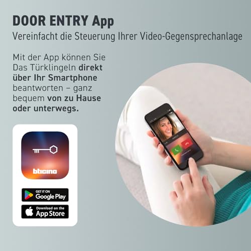 BTICINO, Flex ONE 2-Draht Videosprechanlagen WLAN Set, Classe 300 X13E mit 7" Touchscreen, 105° Weitwinkel Kamera, Video-Speicherung, Transponder Türöffner, schlüsselloser Zugang, IP54, IK10, 363910