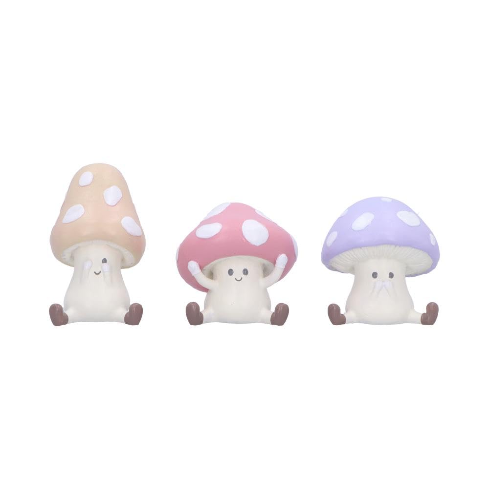 Nemesis Now Three Wise See No Evil Hear No Evil Speak No Evil Figurines, Adorable Hand-Painted Resin Collectibles and Gift - Toadstools