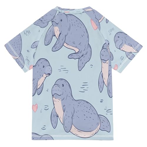 Boys Short Sleeve T-Shirts Walrus Animal Sea Lion Rashguard Kids Swim Shirts Sun UPF 50+ Multicoloured2
