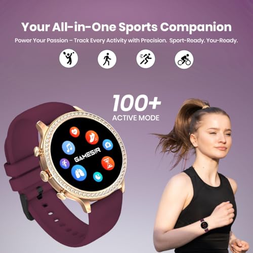 Image of GameSir Luxury Round Dial GEN 12 Smart Watch, 1.69 inch AMOLED Display, Water Rasistence, Bluetooth Calling Multi Watch Faces & 100+Sports Mode, Smartwatch for Women,Girls & Men (Maroon)