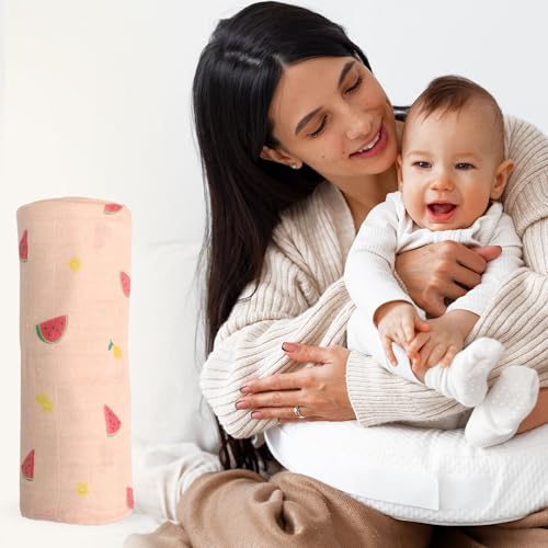 Image of Muslin Baby Swaddle - Breathable Receiving Blankets for Newborn Baby, 70% Viscose derived from Bamboo, 30% Spandex, Imported