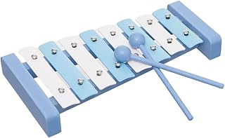 اكسيلوفون خشب 8 نوتات للاطفال - ازرق و ابيض