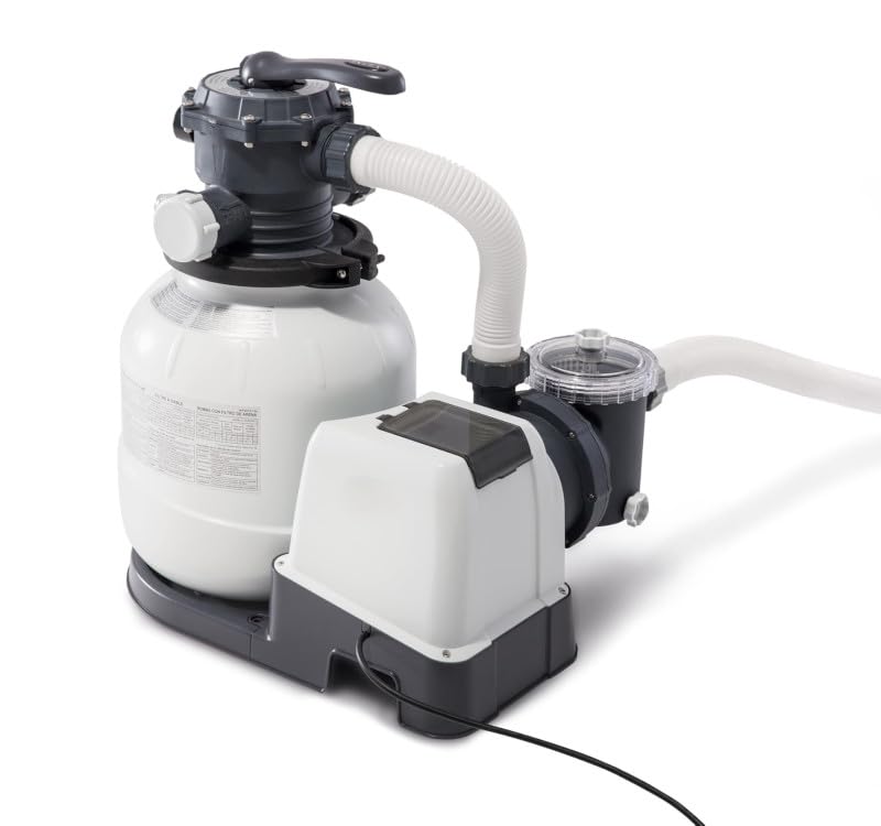 Pompa filtro a sabbia per piscina fuori terra con timer digitale. Portata 10500 l/h (in piscina 8000 l/h) (Con Sabbia)
