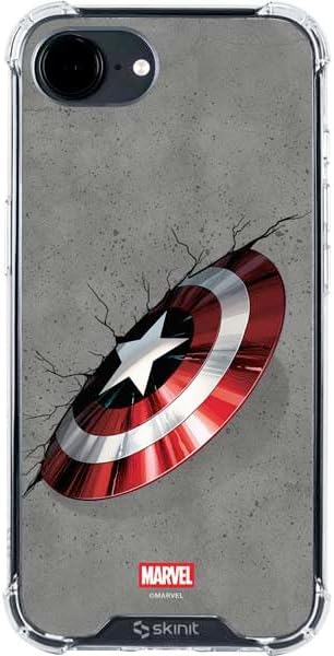 Skinit Clear Phone Case Compatible with iPhone 16e - Officially Licensed Marvel Captain America Shield Design