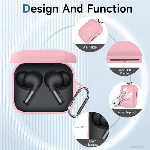 Image of Silicone Case Cover Compatible for OnePluss Buds 3 -Pink