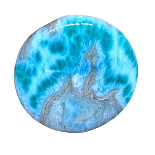 Larimar naturel rond de qualité supérieure pour bague et joaillerie fine DIY