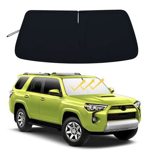 Image of Windshield Sun Shade for Toyota 4Runner 2010-2024, Front Window Sun Visor, 310T Reflective Polyester, Blocks UV & Heat, Foldable with Storage Pouch, Car Interior Accessories
