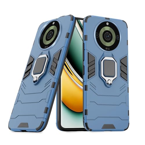 Image of Pikkme Back Cover for Realme 11 Pro /Pro Plus 5G | 360 Protection | Ring Holder | Kickstand | Tough Armor Case (Blue)