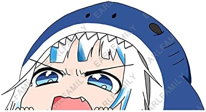 EARLFAMILY 5.1 pulgadas para Hololive Gawr Gura Peek RV Car Pegatinas Anime Funny Car Accessoires Decal Motocicleta Ventanas Calcomanías