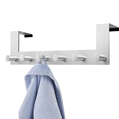 Preisvergleich Produktbild ZREAL Edelstahl über Türhaken Mantel Badetuch Kleiderbügel gebürstet Finish für Schlafzimmer