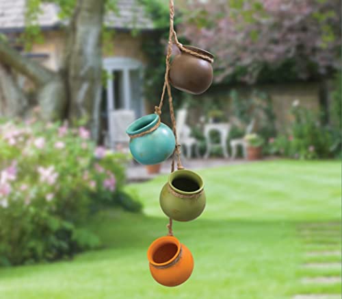 Finelife Hanging Planters For Indoor Plants - 4" Inch Hanging Pots For Plants With Jute Rope - Colorful Hanging Planters (4Pcs) - Perfect For Porches And Patio Decor #TOP1