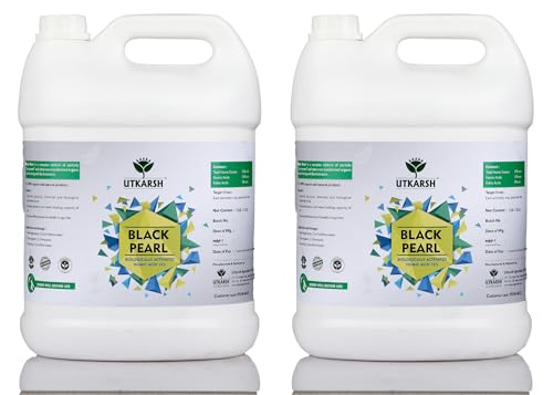 Image of Utkarsh Black Pearl - L (Biologically Activated Liquid Humic Acid 12% & 3% Fulvic Acid), Promotes Plants Growth, Stronger Roots, Improves Flowering & Fruiting, Biostimulant (10 Ltr; Pack of 2 of 5 L)