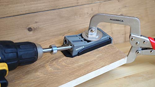 Massca Twin Pocket Hole Jig Set Box – Adjustable & Easy to Use Joinery Woodworking Tool w/Drill Bit, Hex Key, Screws, Square Driver & Stop Collar – For DIY Carpentry Projects - Thumbnail 5