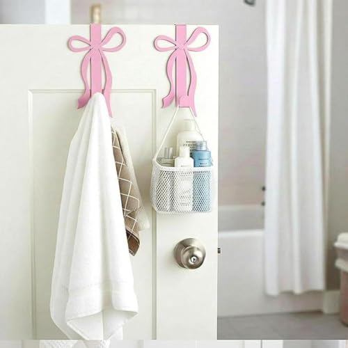 Porte-serviettes nœud rose et crochet de porte haut de gamme - 6