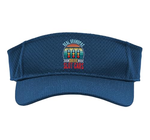 Real Grandpas Drive Slot Cars Vintage Racing Slot Car Sport Sun Visor, Adult, One Size, Navy