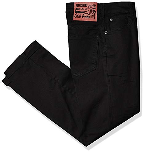 Coca-Cola Jeans Calça Casual Straight Men com Dobra, 42, Preto