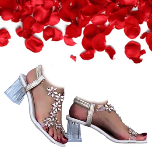 Sandales papillon à talons avec bloc transparent antidérapant d'été