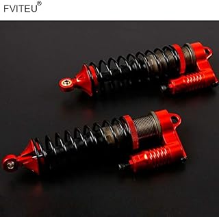 Hockus Accessories CNC Alloy Rear Shocks absorbers Set with Buffer caps for Losi 5ive T Rovan LT King Motot X2 - (Color: Red, CN)