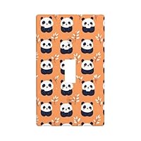 Cute Flower Panda Print Light Switch Cover Plate, 1- Gang Standard Size 4.5\" x 2.76\", Decorative Toggle Wall Plate Covers, Unbreakable Polycarbonate Thermoplastic