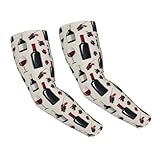 Nevjipu Cooling Arm Sleeves for Men Women Uv Protection - Modern Wine Bottle Print Soft Breathable Gardening Compression Tattoo Sleeves to Cover Arms for Women Men with Thumb Hole