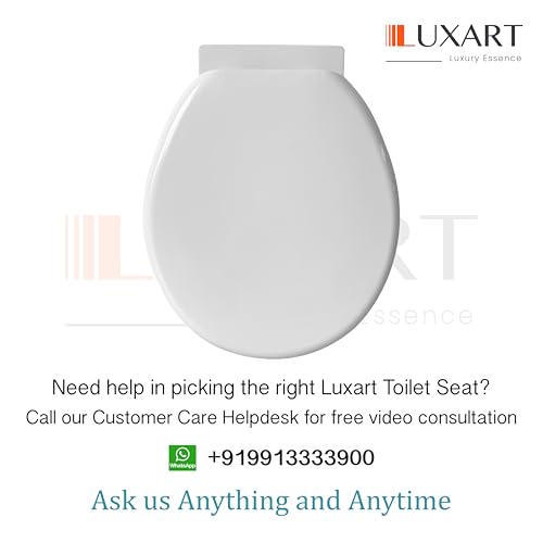 Image of LUXART Toilet Seat Cover 17L x 14.5W CM - Indian Commode Oval Seat Cover With Round Edge | EWC Non-Soft Close Commode Cover With Installation Kit | PP Western Toilet Cover For Bathroom, Commercial Use