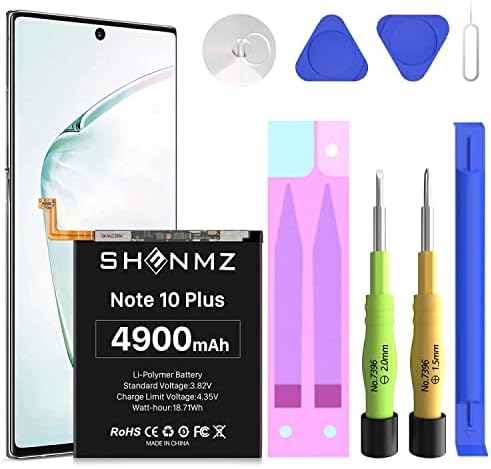 4900mAh Galaxy Note 10 Plus Battery,EB-BN972ABU Replacement Battery for Samsung Galaxy Note 10 Plus SM-N975 with Full Repair Tool Kit