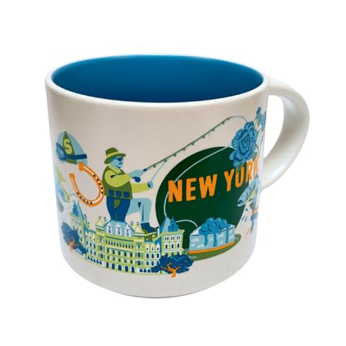 Starbucks Discovery Series New York State Ceramic Mug, 14 Oz, Blue, 011152381