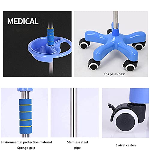 Support de perfusion médical premium télescopique en acier inox durable - 3