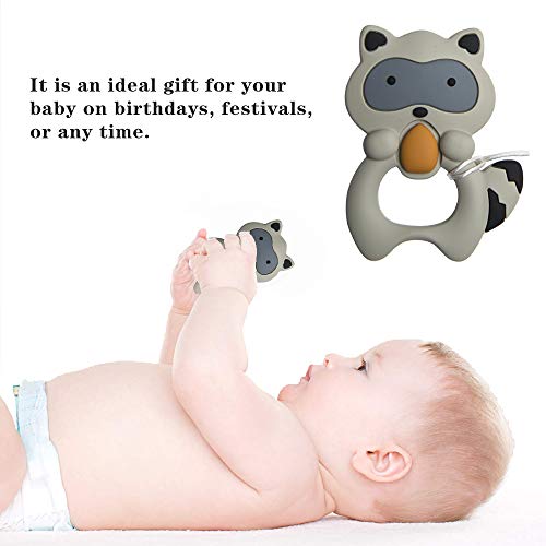 Leayjeen Baby Teething Toys BPA-Free Silicone Teether Chew Egg with Pacifier Clip Cute and Effective Pain, Orange - Image 6