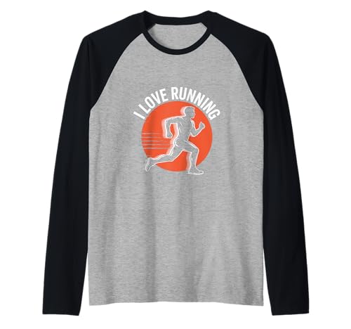 I Love Running Motivational Runner Fitness Raglan Baseball Tee