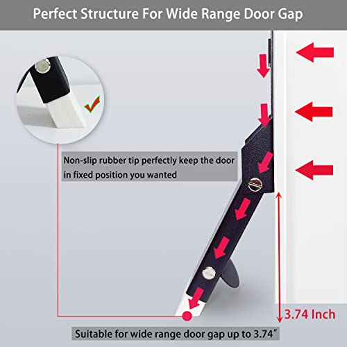 Door Stopper Hold Door Open - Self Adhesive Door Stop Holder No Drilling, Door Stoppers For Bottom Of Door, Doorstop With Rubber Tip, Kickdown Door Stop, Door Mount Wedge Stopper Catch, Easy Install #TOP3