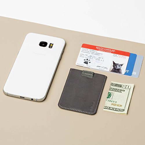 Distil Union Wally Junior | Slim, Leather Wallet And Card Holder For Smartphones, Leather Stick-On Wallet With Pull-Tab #TOP5