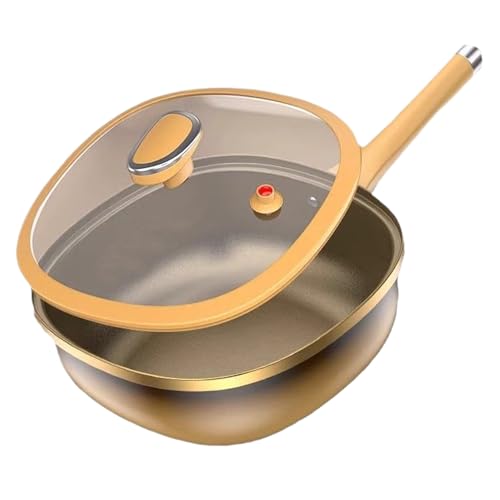 Genérico Sartenes Antiadherentes - Sartén Antiadherente con Tapa | Cacerola de Aleación de Titanio para Inducción Hornear Parrilla Casa Cocina Apartamento Camping Restaurante