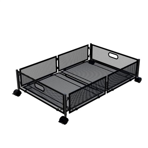 Organizer da mettere sotto il letto, scarpiera, contenitore per vestiti, grande capacità, cassetto in metallo, spazioso e versatile, pieghevole, 60 x 40 x 16 cm, ideale per coperte