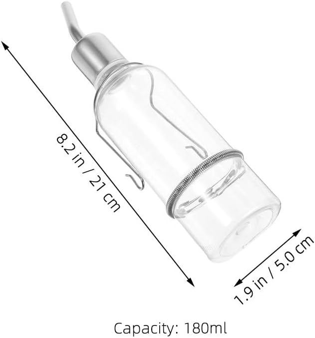 3pcs Rabbit Water Bottle: 180ml Lightweight Pet Water Feeder for Small Animals - No Dripping Stainless Steel Bottle for Cats Dogs and Rabbits