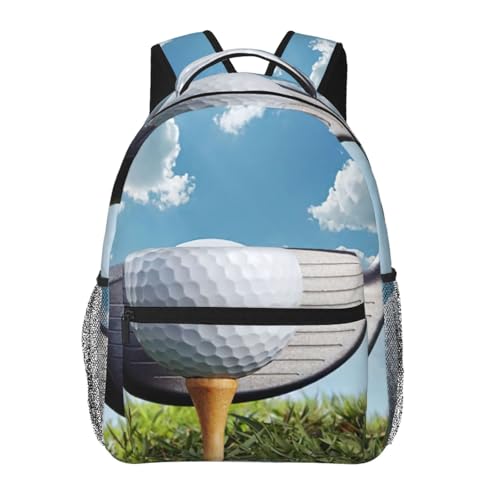 ZYJHYY Mochila compacta con estampado de club de golf, ligera, resistente al agua, 40 cm de alto, para entrenamiento diario al aire libre