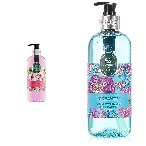 Eyüp Sabri Tuncer Doğal Zeytinyağli Sıvı Sabun Japon Kiraz Çiçeği (500 ml) xEyüp Sabri Tuncer Doğal Zeytinyağlı Sıvı Sabun Okyanus Kokulu Pet Şişe (500 ml)