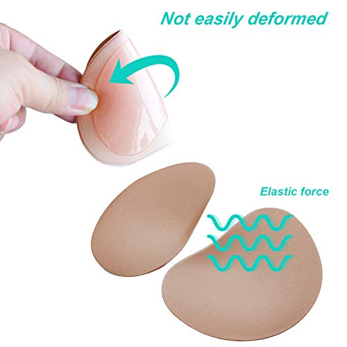Funcyboo Womens 4 Pairs Silicone Inserts Self-Adhesive Pads Inserts Breathable Push Up Sticky Cups Swimsuit Bra, -10 2Beige 2Black #TOP3