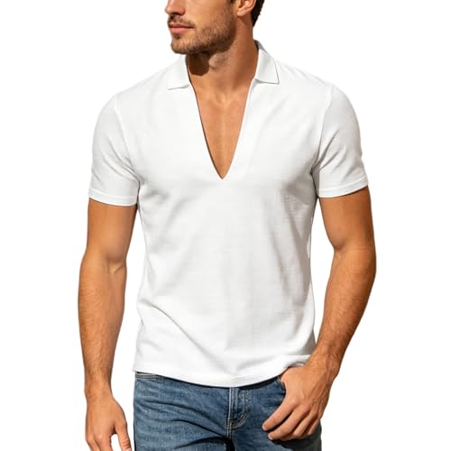 Polo homme manches courtes en maille respirante pour l'été