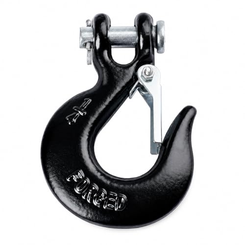 Ucreative 1/4 inch Clevis Slip Hook with Safety Latch - Heavy Duty Forged Steel Towing Winch Hook for ATV UTV (1PC)