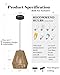 ELYONA 3 Pack Woven Pendant Lights, 7” Modern Boho Hanging Lamp with Handwoven Woven Rattan Shade, Adjustable Farmhouse Coastal Pendant Light Fixtures for Kitchen Island,Dining Room,Bar, Foyer Hallway