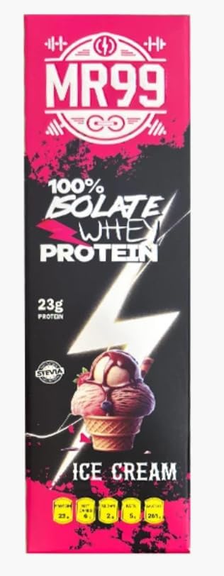 MR99 70g Protein Bar, Ice Cream Flavor, side view