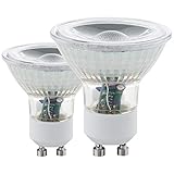 2 bombillas GU10 LED, COB 5 W, 4000 K, luz de día. 400 lm