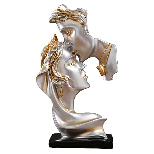 JXCBXJ Couples Kiss Sculpture,Abstract Art Couple Sculpture Home Furnishing Resin Statue Decoration Romantic Statue Used for Home Decoration Wedding