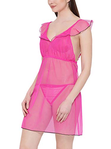Image of Clovia Sheer Babydoll with Thong